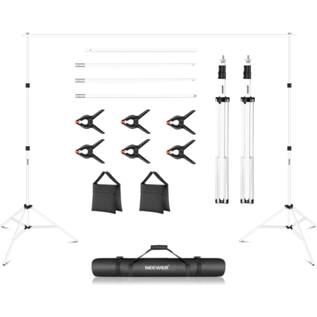 Neewer Sistema de soporte de fondo de estudio fotográfico, 10 pies de ancho, 6.6 pies de alto