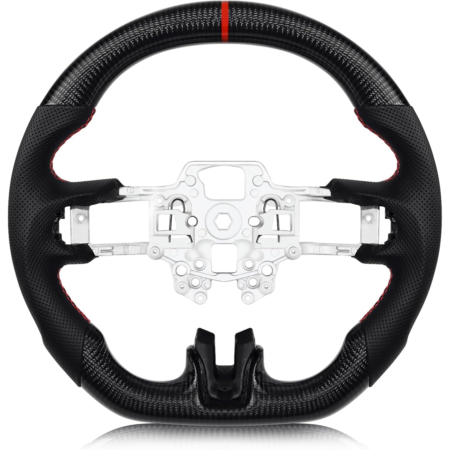 Volante de fibra de carbono real para Mustang EcoBoost/GT/Shelby GT350/GT350R en forma de D