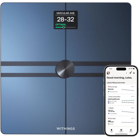 WITHINGS Báscula inteligente con análisis corporal completo que incluye contenido graso, masa muscular, densidad ósea y grasa visceral